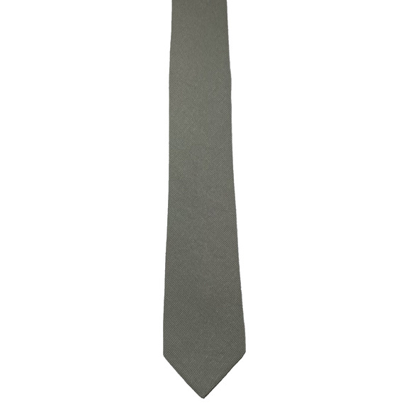 DAZI Men's Linen Cotton Skinny Necktie Designer Solid Sage Green - Picture 1 of 4